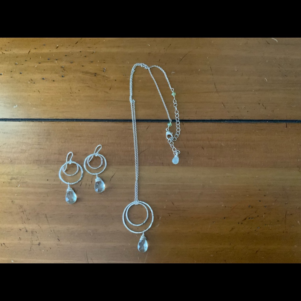 Sterling silver necklace and earring set